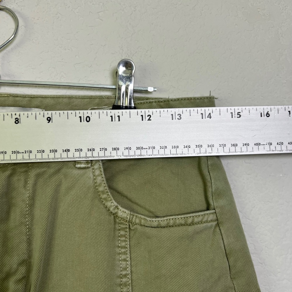 Zara Cargo Mini Skirt M Olive Green Womens Gorpcore Utility Raw Hem Cotton Skirt - Picture 5 of 7